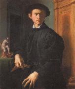 Agnolo Bronzino Portrait of a Young Man with a Lute painting